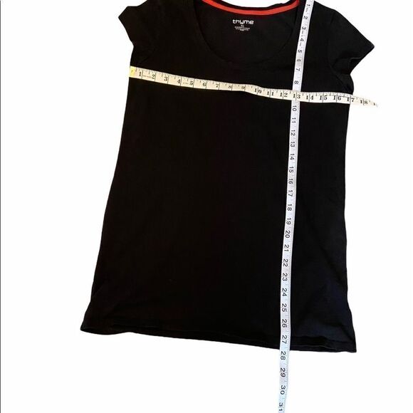 NWOT TYME Maternity Black Stretch ShortSleeve Tee - Picture 6 of 6